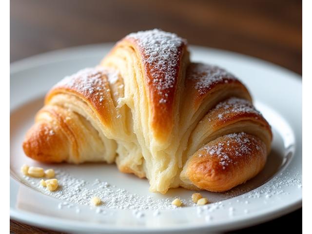 Croissant aux amandes doré et croustillant