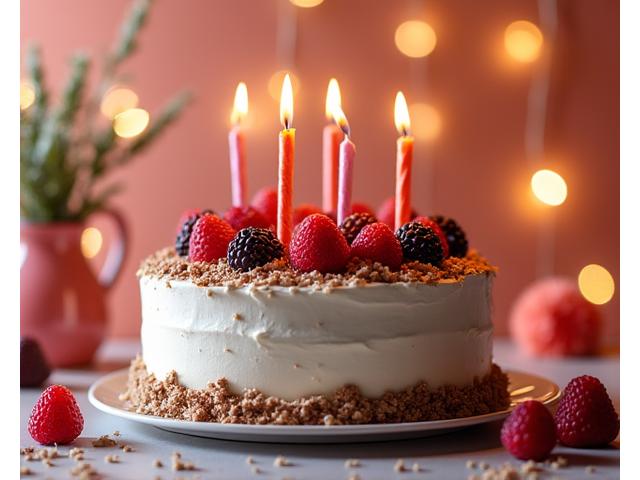 Gâteau d'anniversaire personnalisé avec décorations festives